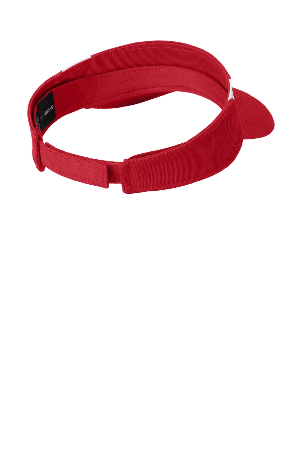 Sport-Tek Hats STC13 Mens Dry Zone Moisture Wicking Colorblock Adjustable Visor True Red/White Flat Back