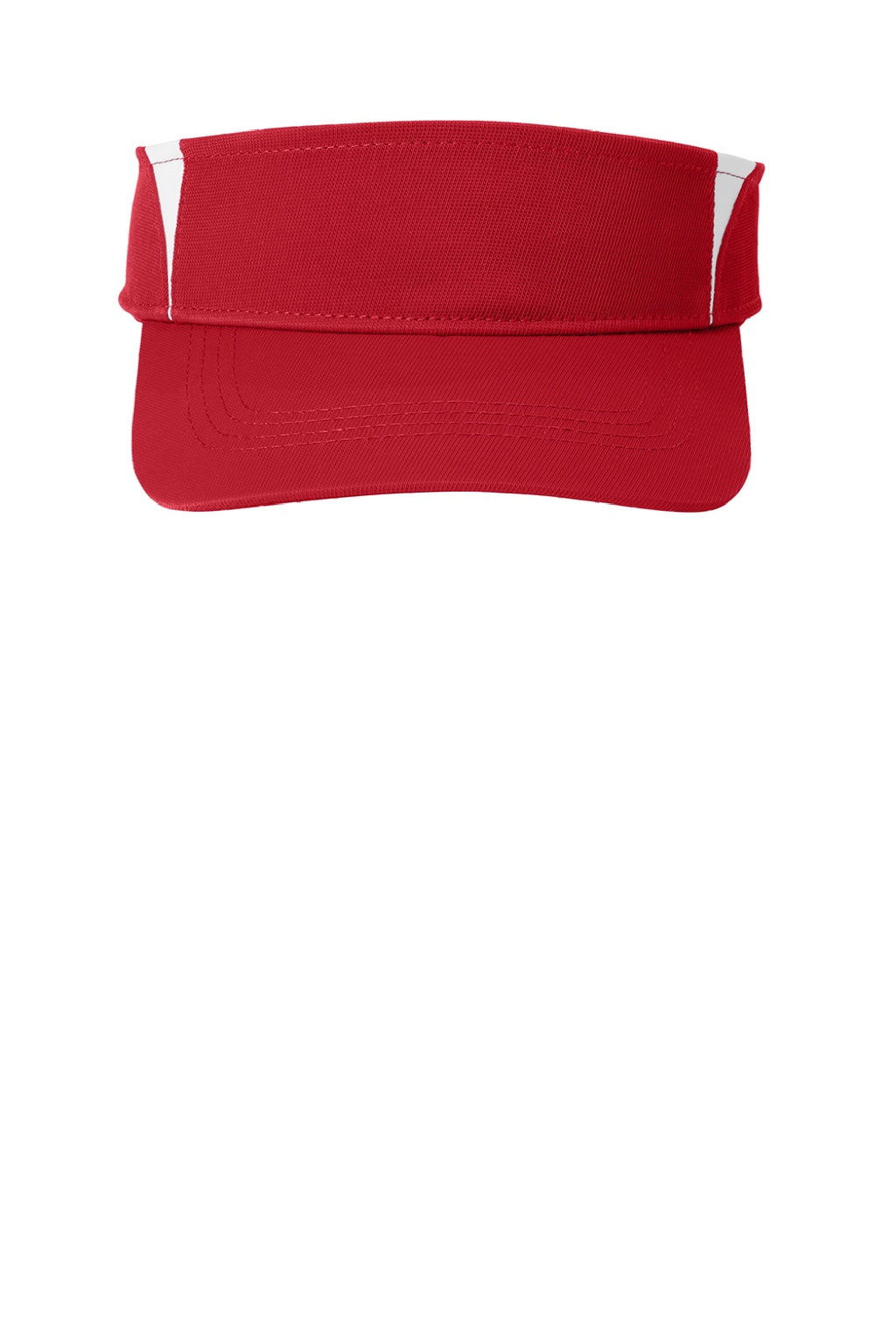 Sport-Tek Hats STC13 Mens Dry Zone Moisture Wicking Colorblock Adjustable Visor True Red/White Flat Front