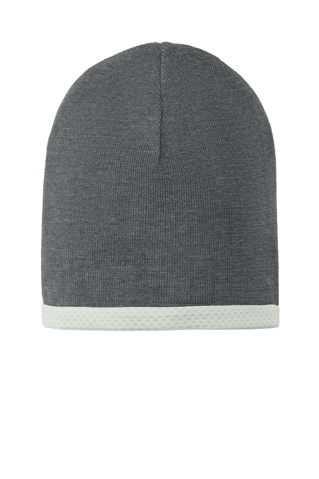 Sport-Tek Hats STC15 Performance Moisture Wicking Knit Beanie Heather Grey Flat Front