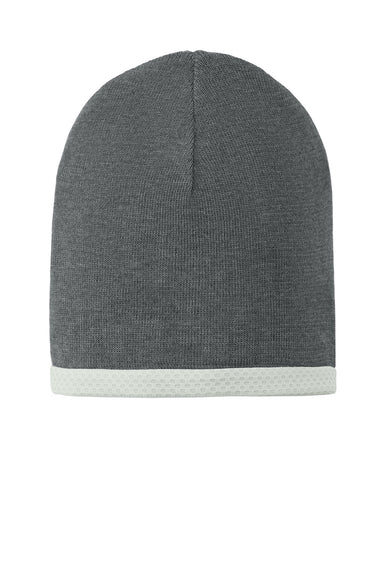 Sport-Tek Hats STC15 Performance Moisture Wicking Knit Beanie Heather Grey Flat Front