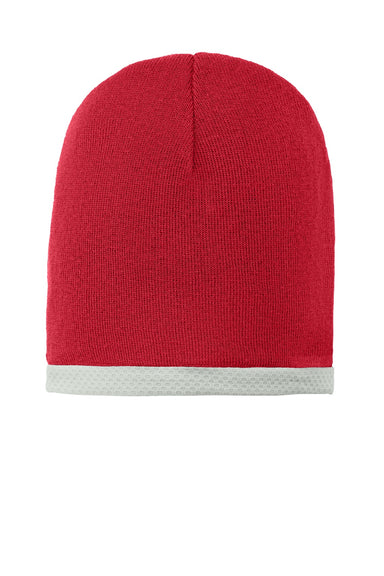 Sport-Tek Hats STC15 Performance Moisture Wicking Knit Beanie True Red Flat Front