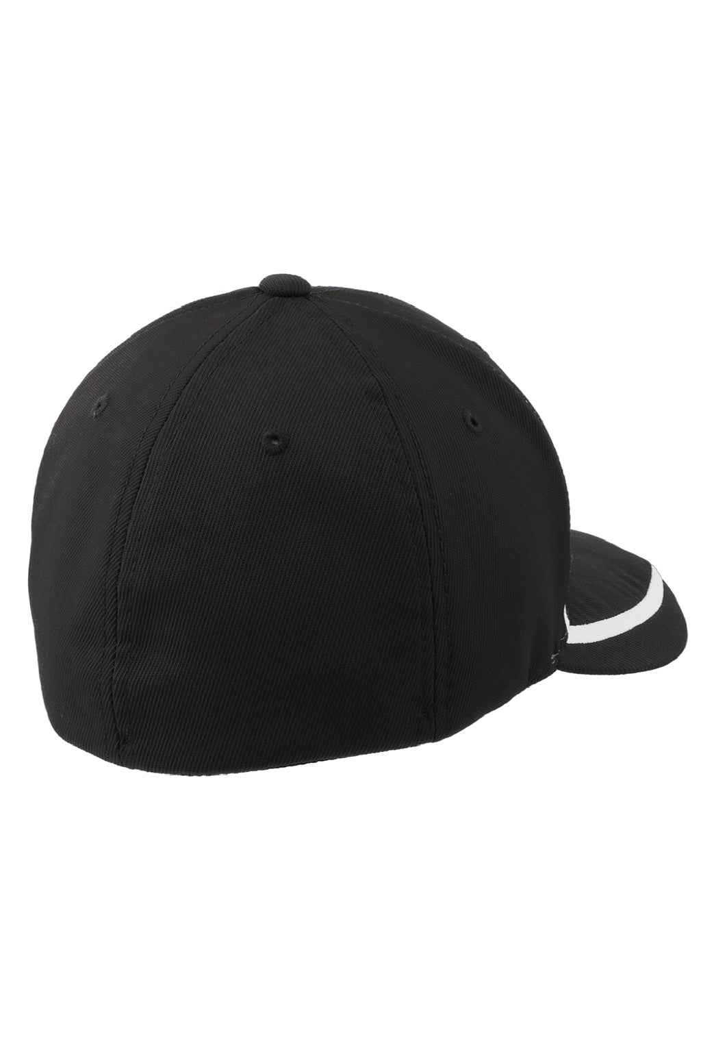Sport-Tek Hats STC16 Moisture Wicking Stretch Fit Hat Black/White Flat Back