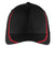 Sport-Tek Hats STC16 Moisture Wicking Stretch Fit Hat Black/True Red Flat Front