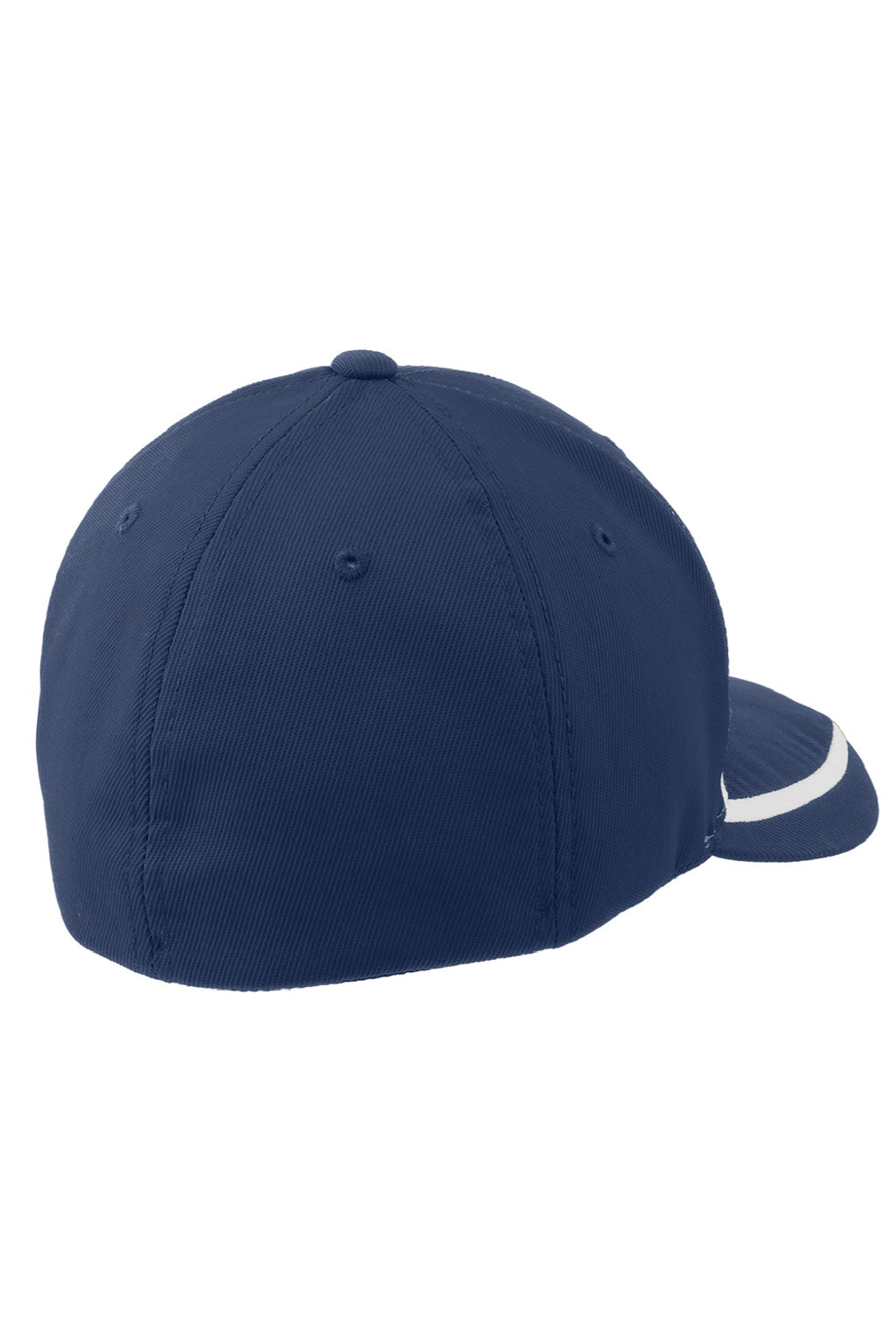Sport-Tek Hats STC16 Moisture Wicking Stretch Fit Hat True Navy Blue/White Flat Back