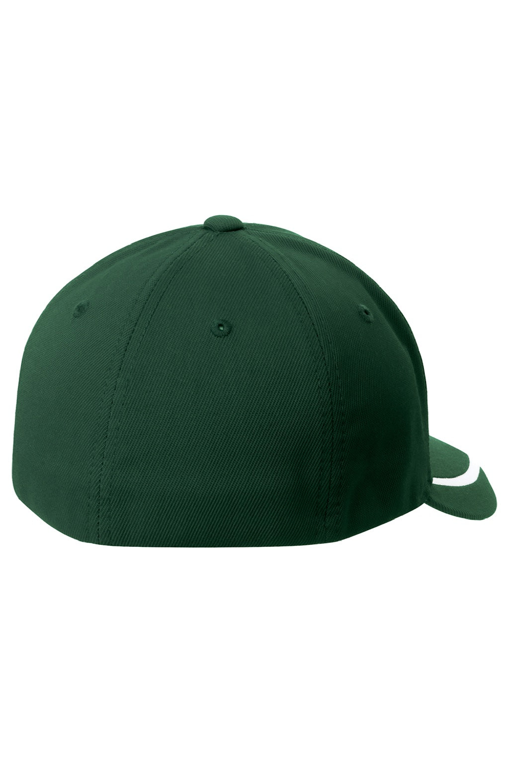 Sport-Tek Hats STC16 Moisture Wicking Stretch Fit Hat Forest Green/White Flat Back