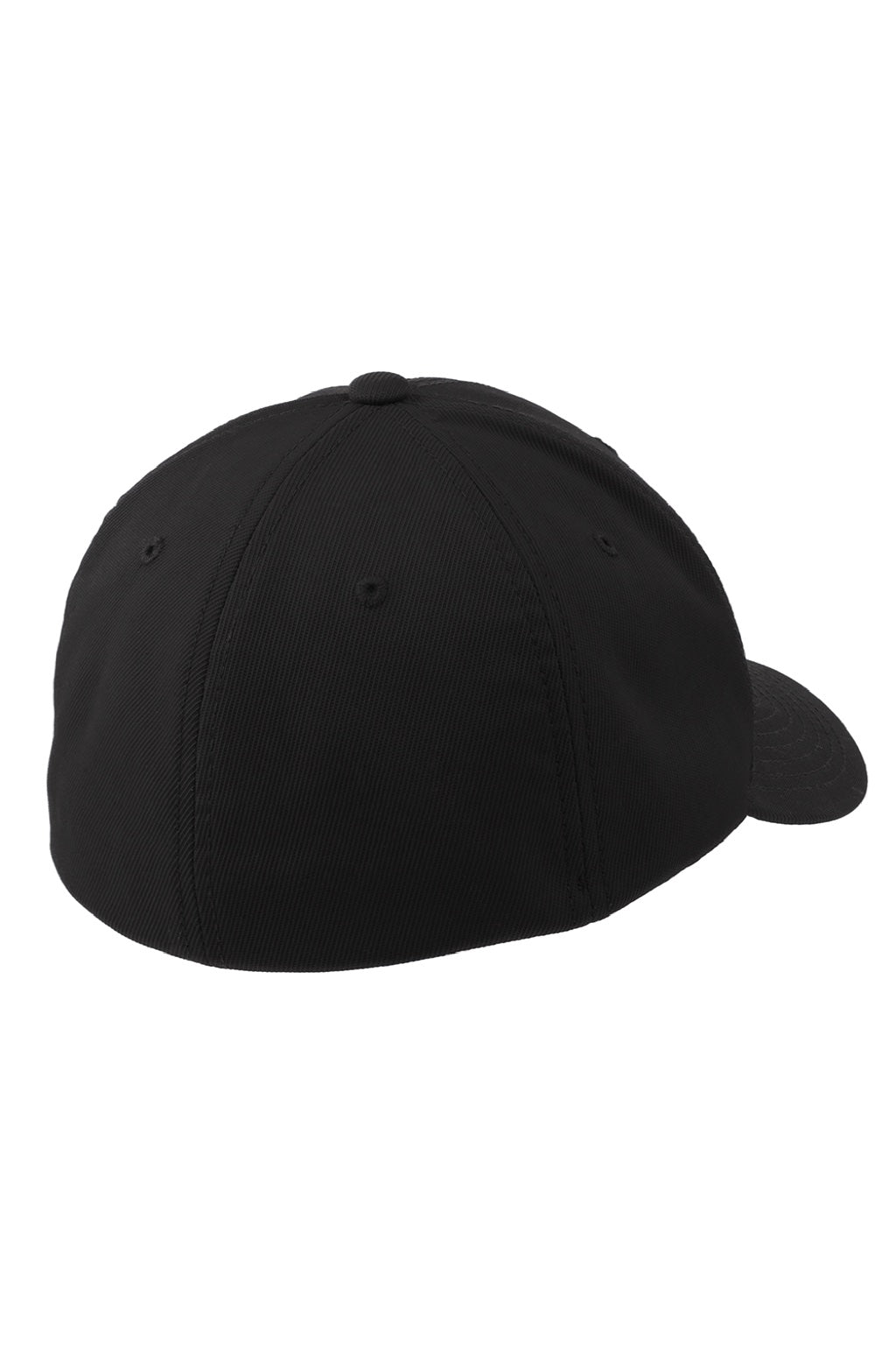Sport-Tek Hats STC17 Moisture Wicking Stretch Fit Hat Black Flat Back