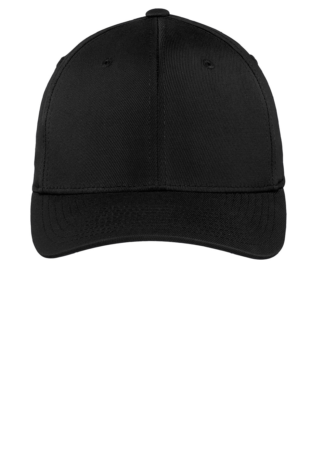 Sport-Tek Hats STC17 Moisture Wicking Stretch Fit Hat Black Flat Front