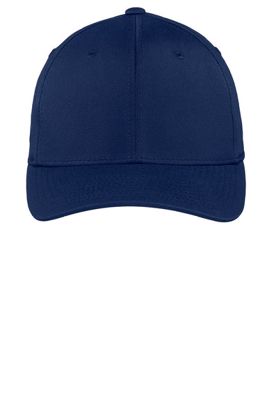 Sport-Tek Hats STC17 Moisture Wicking Stretch Fit Hat True Navy Blue Flat Front