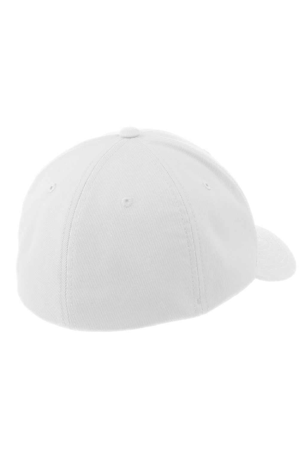 Sport-Tek Hats STC17 Moisture Wicking Stretch Fit Hat White Flat Back