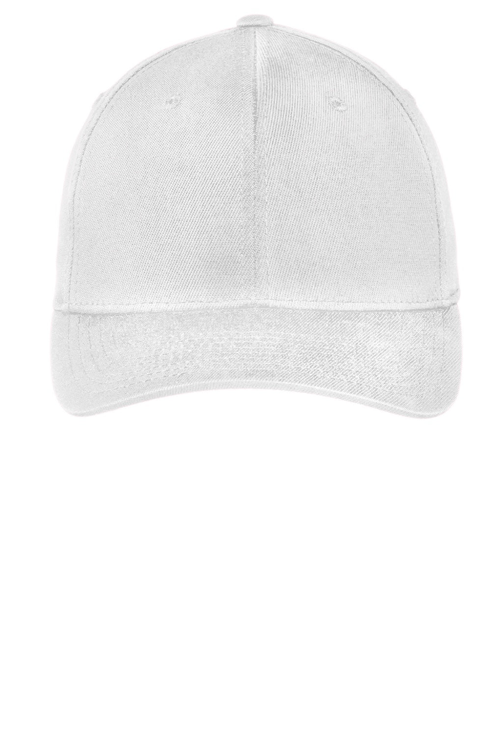 Sport-Tek Hats STC17 Moisture Wicking Stretch Fit Hat White Flat Front