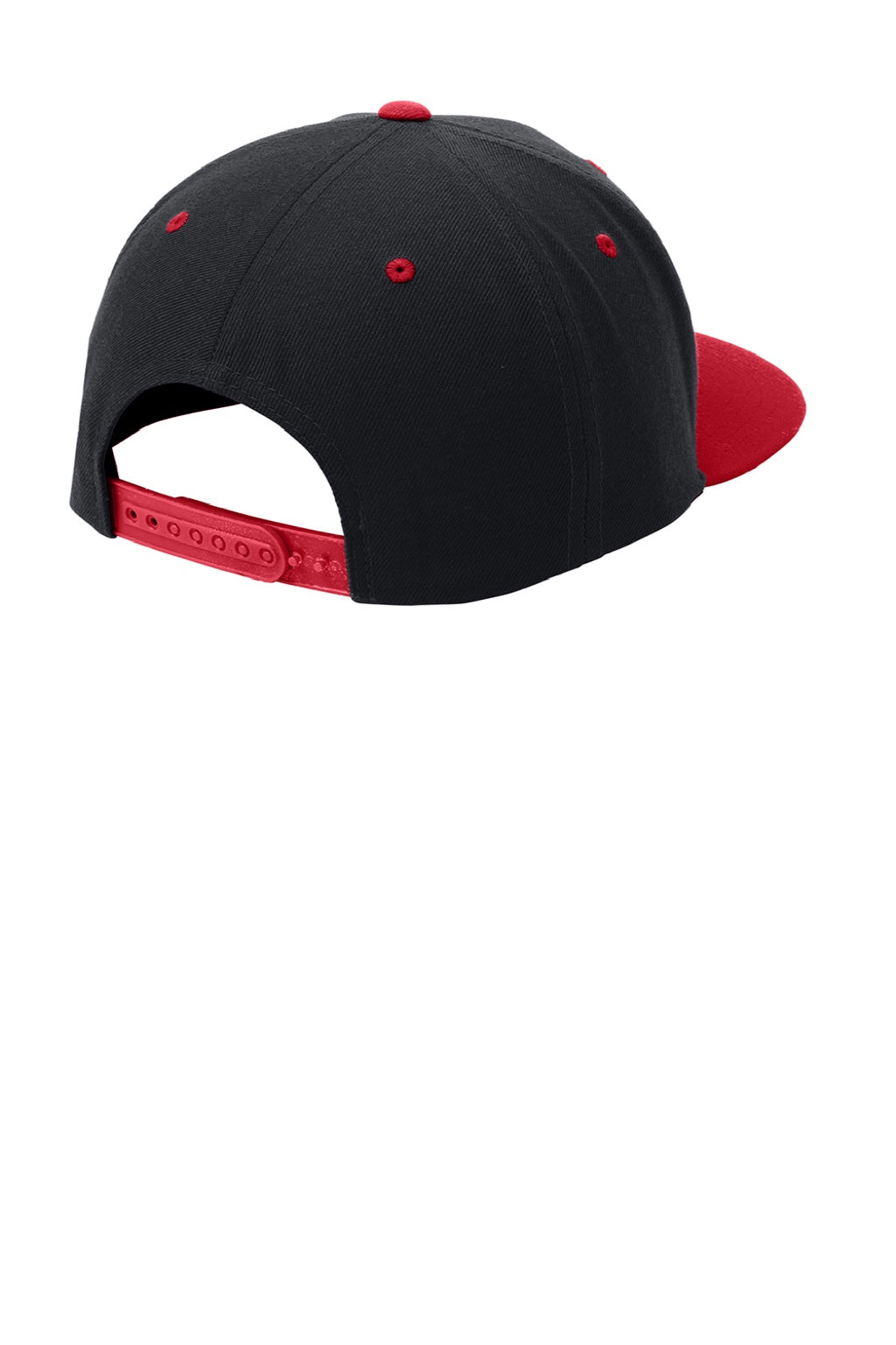 Sport-Tek Hats STC19 Mens Adjustable Hat Black/True Red Flat Back
