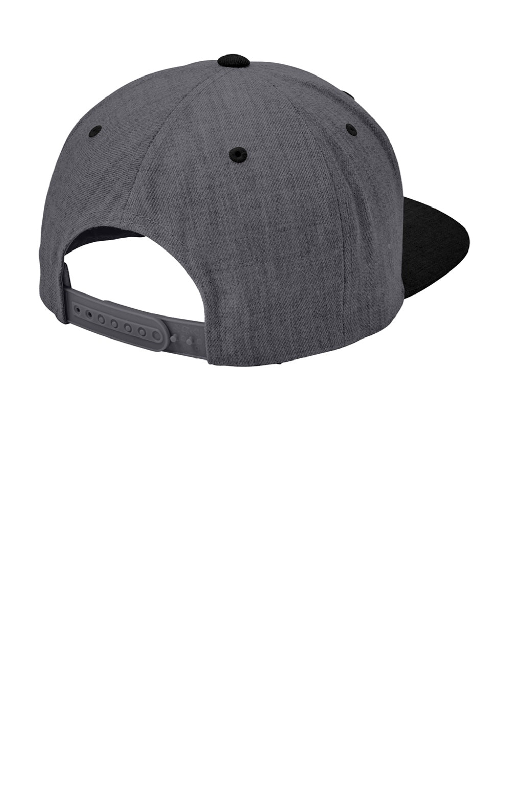 Sport-Tek Hats STC19 Mens Adjustable Hat Heather Dark Grey/Black Flat Back
