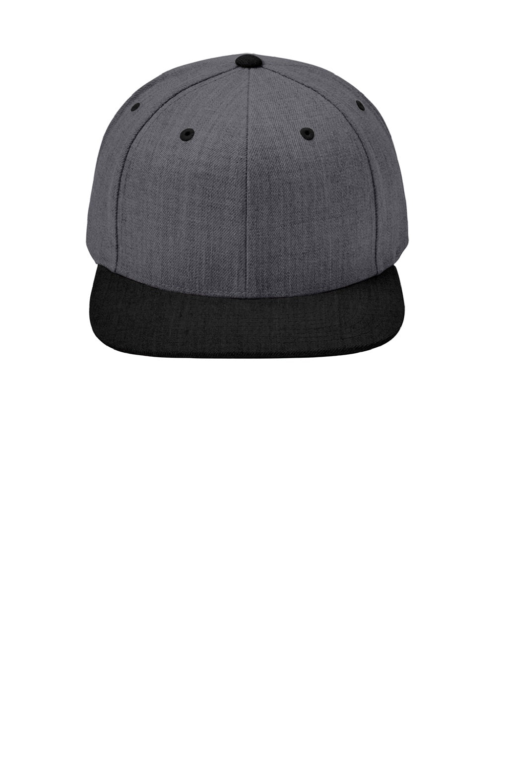 Sport-Tek Hats STC19 Mens Adjustable Hat Heather Dark Grey/Black Flat Front