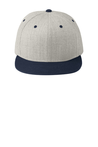 Sport-Tek Hats STC19 Mens Adjustable Hat Heather Grey/True Navy Blue Flat Front
