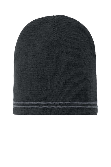 Sport-Tek Hats STC20 Spectator Beanie Black/Iron Grey Flat Front