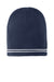 Sport-Tek Hats STC20 Spectator Beanie True Navy Blue/White Flat Front