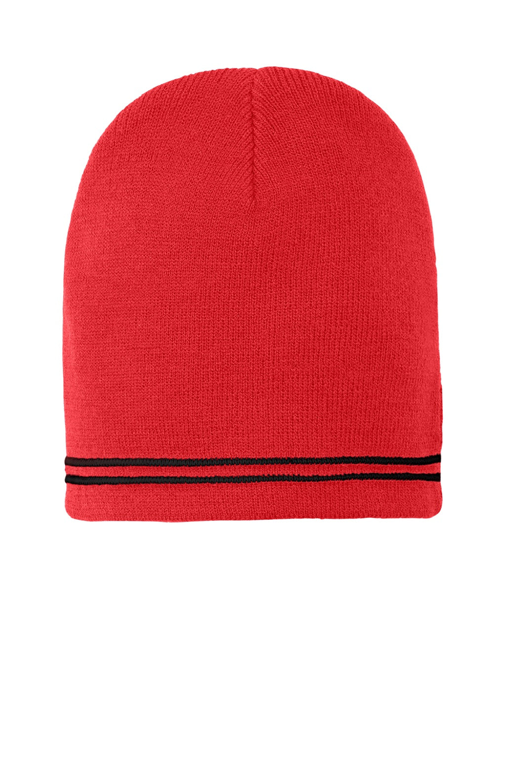 Sport-Tek Hats STC20 Spectator Beanie True Red/Black Flat Front