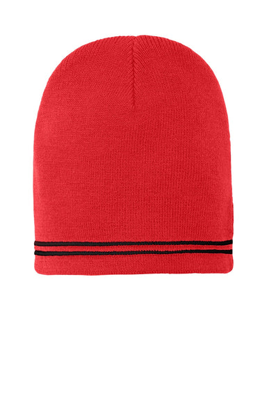 Sport-Tek Hats STC20 Spectator Beanie True Red/Black Flat Front