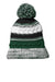 Sport-Tek Hats STC21 Pom Pom Team Beanie Forest Green/Black/White Flat Front