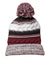 Sport-Tek Hats STC21 Pom Pom Team Beanie Maroon/Black/White Flat Front