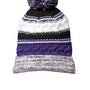 Sport-Tek Hats Unisex Pom Pom Team Beanie - Purple/Black/White