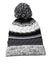 Sport-Tek Hats STC21 Pom Pom Team Beanie Iron Grey/Black/White Flat Front