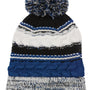 Sport-Tek Hats Unisex Pom Pom Team Beanie - True Royal Blue/Black/White