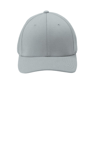 Sport-Tek Hats STC22 Cool & Dry Moisture Wicking Stretch Fit Hat Heather Grey Flat Front