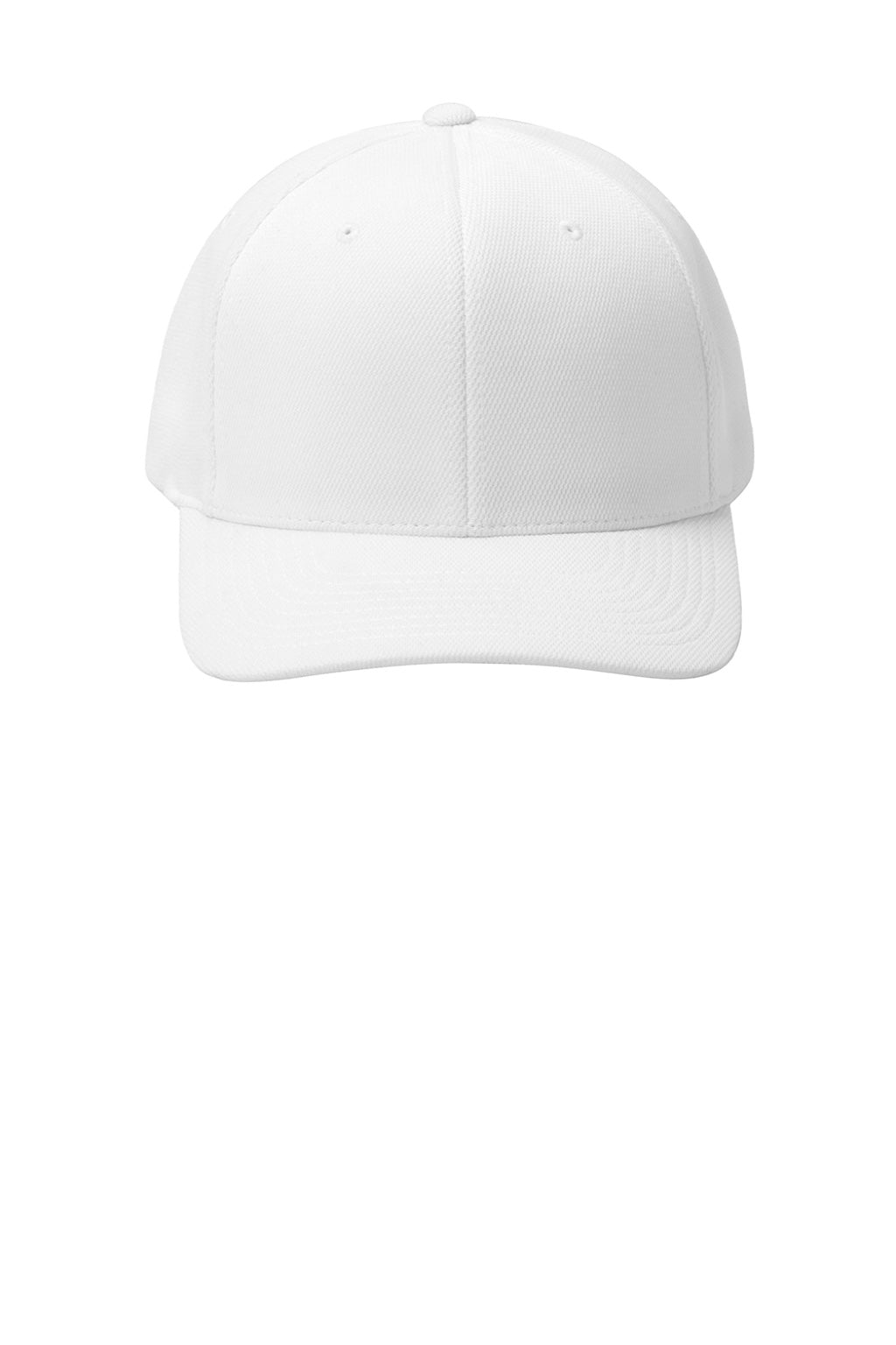 Sport-Tek Hats STC22 Cool & Dry Moisture Wicking Stretch Fit Hat White Flat Front