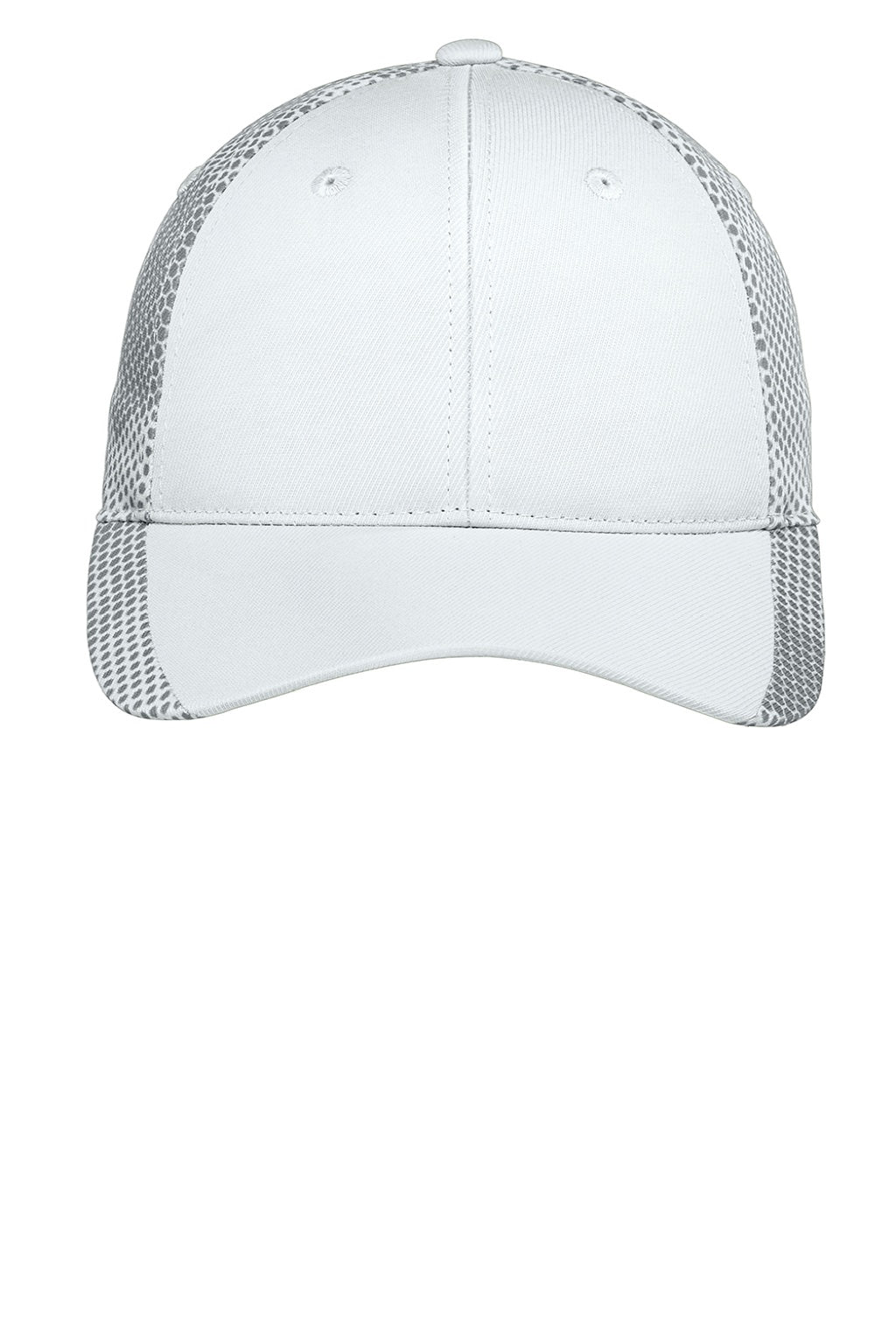 Sport-Tek Hats STC23 Mens CamoHex Moisture Wicking Adjustable Hat White Flat Front