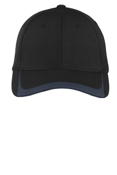 Sport-Tek Hats STC24 Mens Moisture Wicking Adjustable Hat Black/Graphite Grey Flat Front
