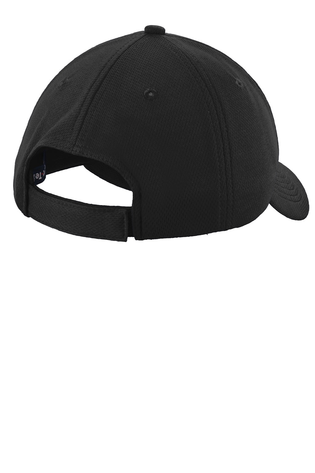Sport-Tek Hats STC26 Mens Moisture Wicking Adjustable Hat Black Flat Back