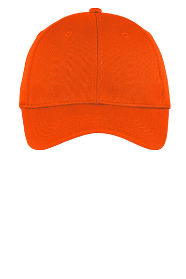 Sport-Tek Hats STC26 Mens Moisture Wicking Adjustable Hat Neon Orange Flat Front