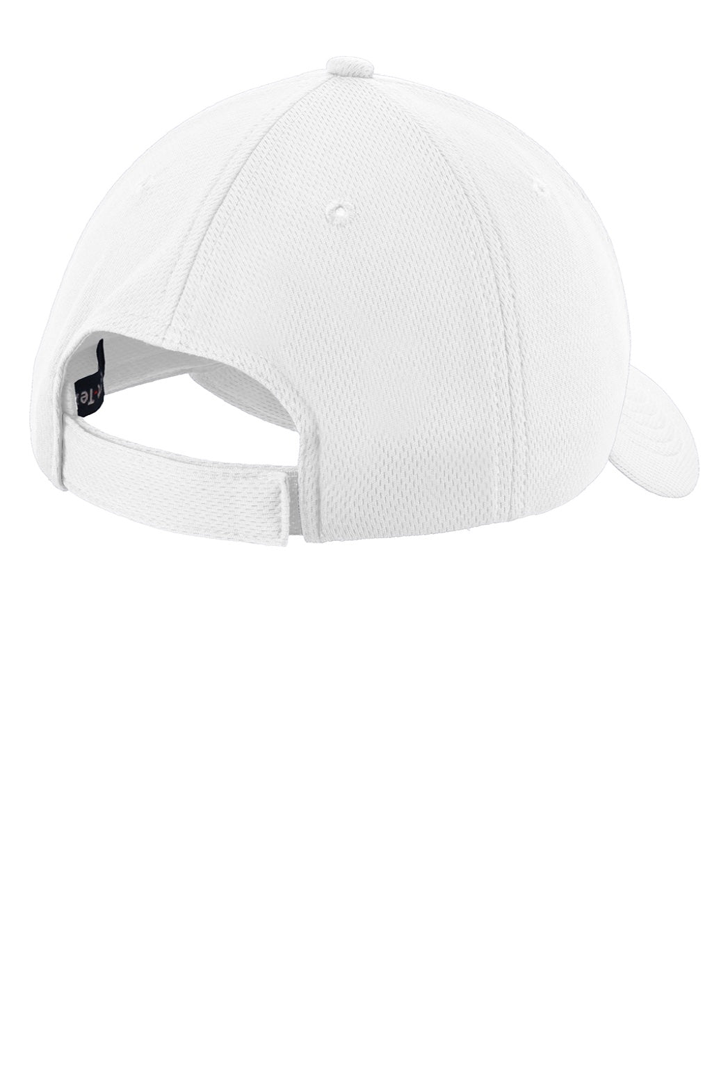 Sport-Tek Hats STC26 Mens Moisture Wicking Adjustable Hat White Flat Back