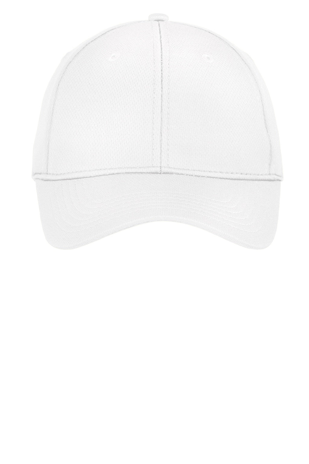 Sport-Tek Hats STC26 Mens Moisture Wicking Adjustable Hat White Flat Front