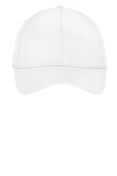 Sport-Tek Hats STC26 Mens Moisture Wicking Adjustable Hat White Flat Front
