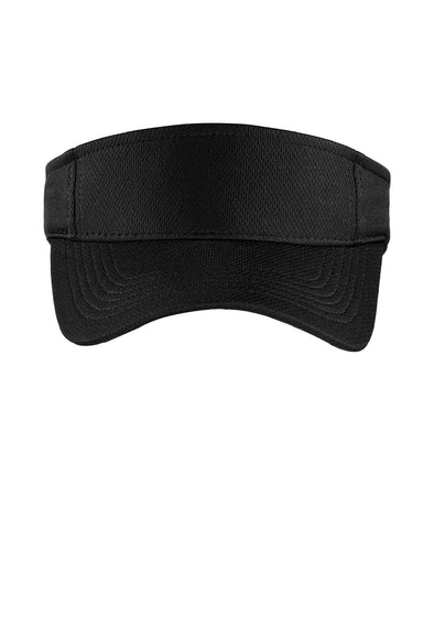 Sport-Tek Hats STC27 Mens Moisture Wicking RacerMesh Adjustable Visor Black Flat Front