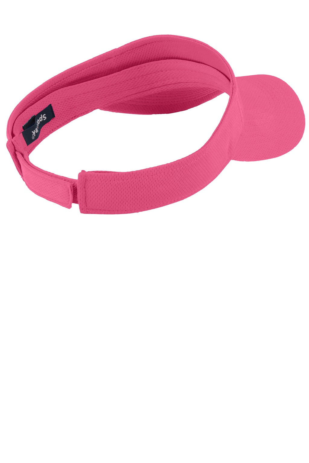 Sport-Tek Hats STC27 Mens Moisture Wicking RacerMesh Adjustable Visor Bright Pink Flat Back