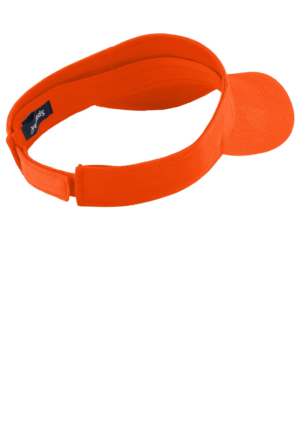 Sport-Tek Hats STC27 Mens Moisture Wicking RacerMesh Adjustable Visor Neon Orange Flat Back