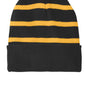 Sport-Tek Hats Unisex Striped Beanie - Black/Gold