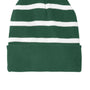 Sport-Tek Hats Unisex Striped Beanie - Forest Green/White