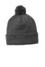 Sport-Tek Hats STC37 Solid Pom Pom Beanie Iron Grey Flat Front