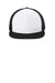 Sport-Tek Hats STC38 Mens Adjustable Trucker Hat White/Black Flat Front