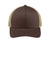 Sport-Tek Hats STC39 Mens Adjustable Trucker Hat Chocolate Brown/Khaki Flat Front
