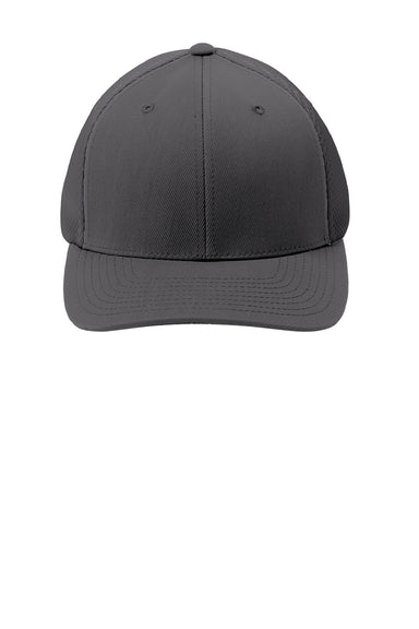 Sport-Tek Hats STC40 Stretch Fit Hat Graphite Grey Flat Front