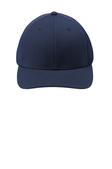 Sport-Tek Hats STC40 Stretch Fit Hat True Navy Blue Flat Front
