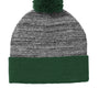 Sport-Tek Hats Unisex Heather Pom Pom Beanie - Forest Green/Heather Grey