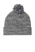 Sport-Tek Hats STC41 Heather Pom Pom Beanie Heather Grey Flat Front