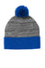 Sport-Tek Hats STC41 Heather Pom Pom Beanie True Royal Blue/Heather Grey Flat Front