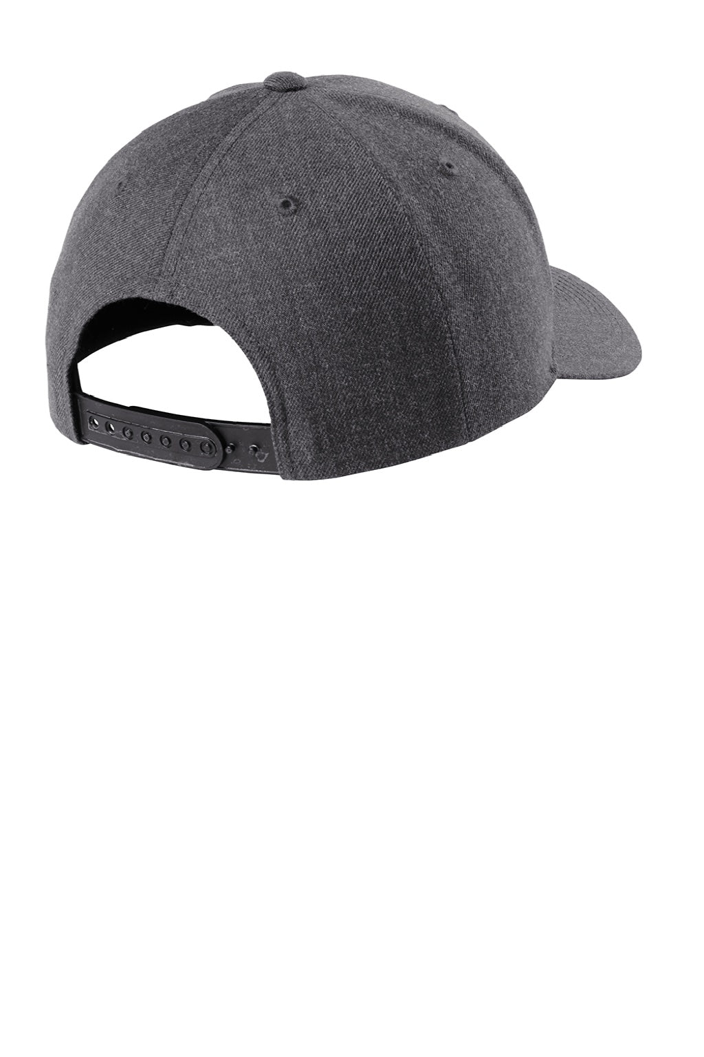 Sport-Tek Hats STC43 Mens Curve Bill Snapback Hat Heather Dark Grey Flat Back